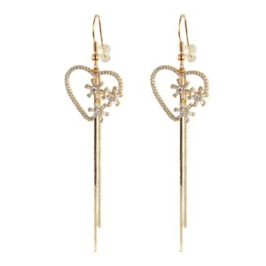 9305گوشواره زنانه گالری طلا مدل قلب