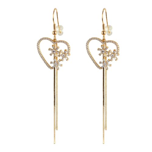 گوشواره زنانه گالری طلا مدل قلب